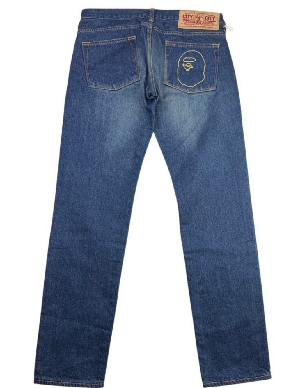 NWT BAPE Bathing Ape Low Rise Tapered Leg Blue Jeans Women's XS Made In Japan